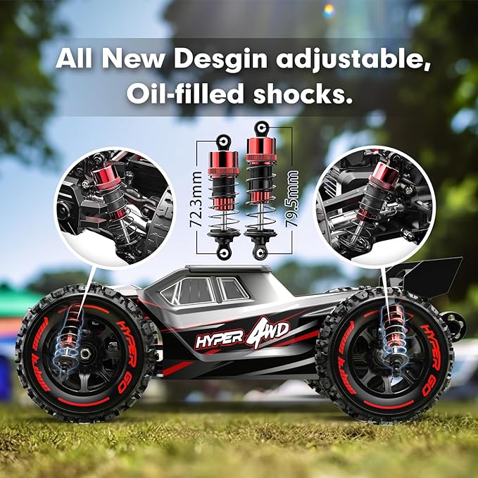 HYPER GO H14BM 1/14 Brushless RC Car for Adults, Fast 50 MPH, RC Truck 4X4 Off-road Waterproof, Electric High Speed RC Car, Terrible Fast Extreme RC Truck with 3S Battery for Snow and Sand