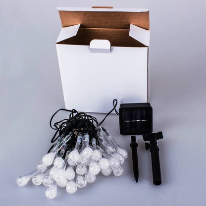 47% OFF - Solar-Powered Raindrop String Lights - 30 Bulbs & FREE SHIPPING