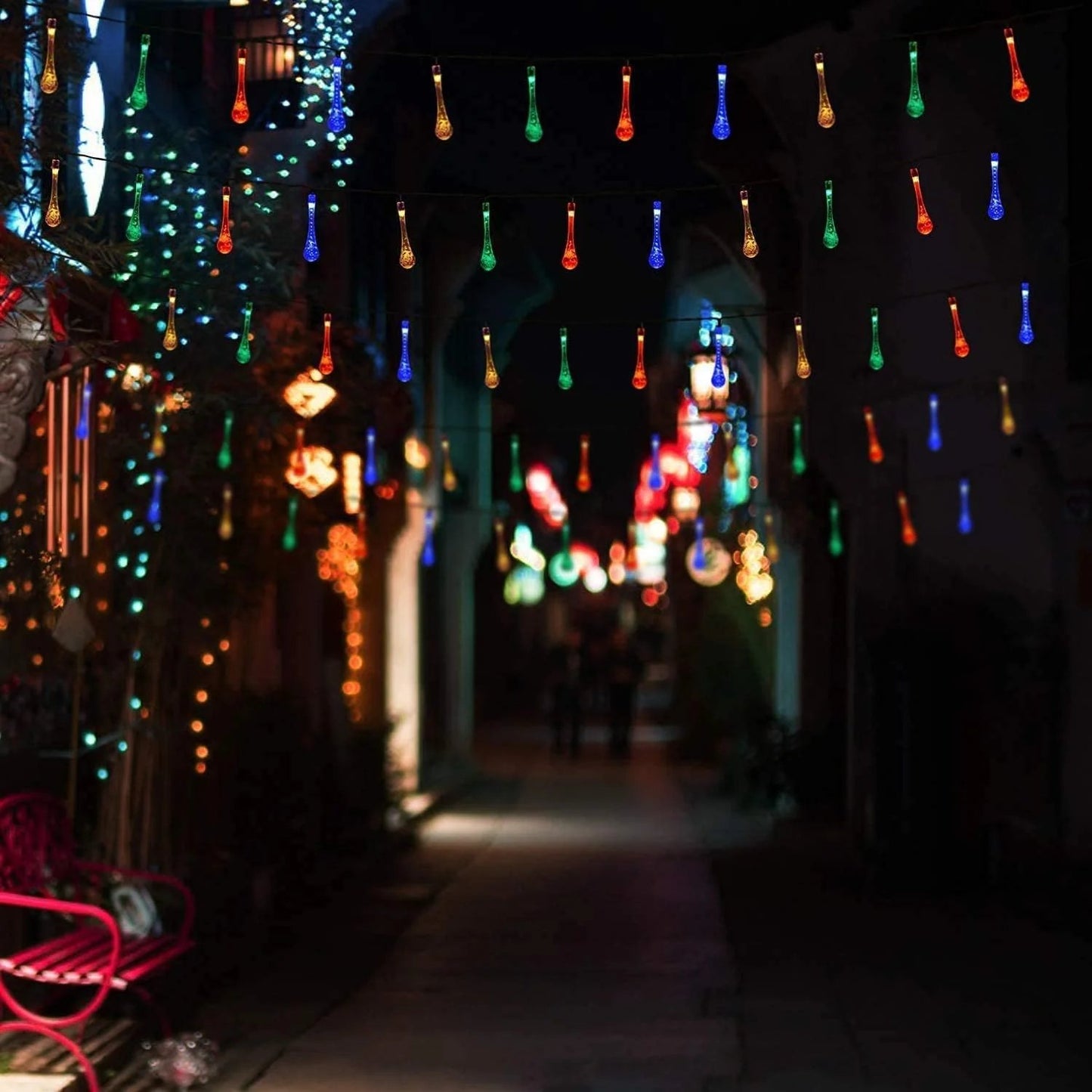 47% OFF - Solar-Powered Raindrop String Lights - 30 Bulbs & FREE SHIPPING